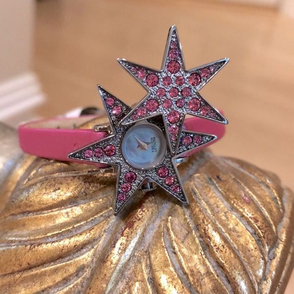 NWT Badgley Mischka Pink Rhinestone Watch - Picture 2 of 13